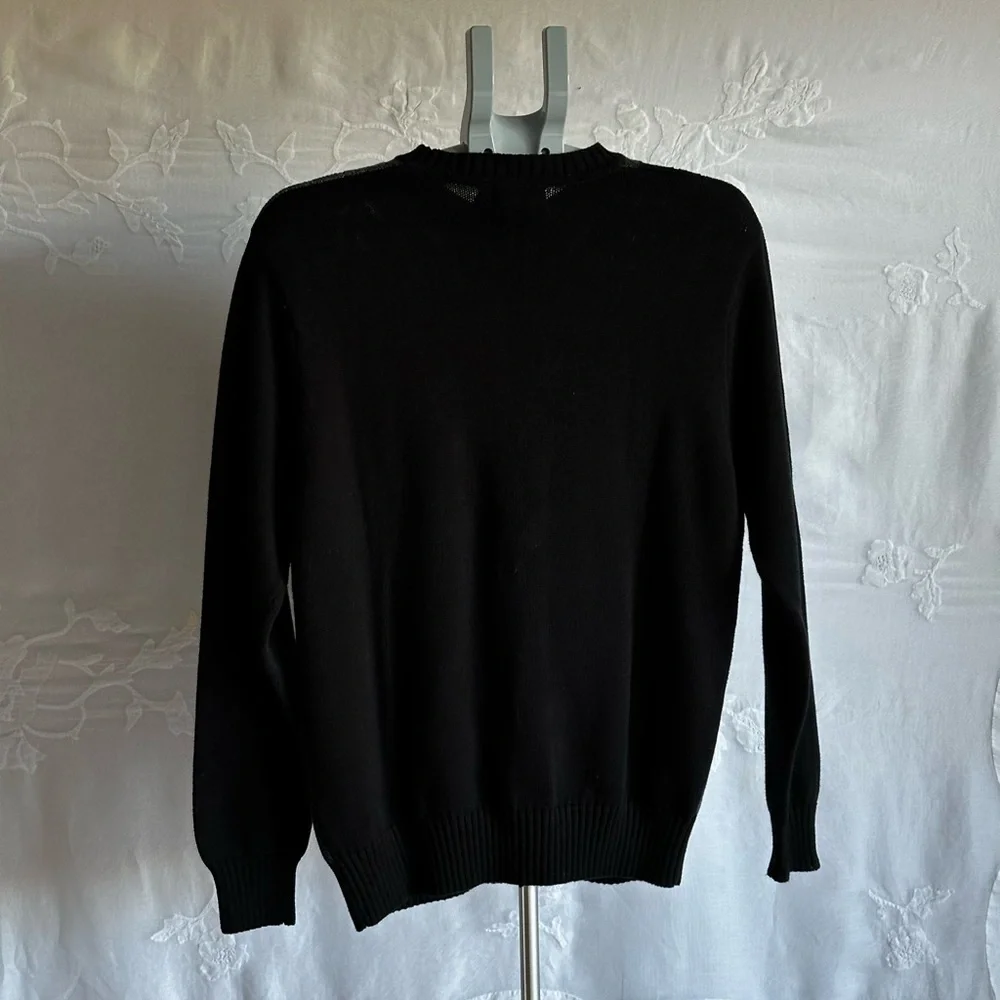 Dockers Men's Charcoal, Black & Grey Monochrome Plaid Pullover Sweater,Retro Sty